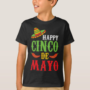 Camiseta Dulces Felices Pimientos De Sombrero Cinco De Mayo