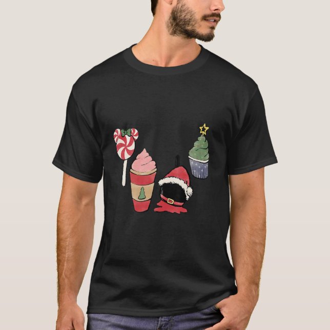 Camiseta Dulces Navidades de humor actual Snacks de café ma (Anverso)