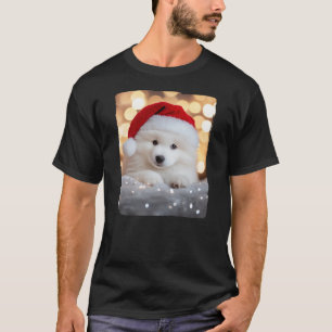 Camiseta Dulces Navidades Samoyes festejan perro con Santa