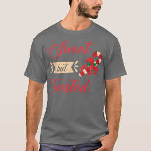 Camiseta Dulces pero retorcidas Navidades divertidas Candy 