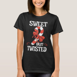 Camiseta Dulces pero torcidos Candy Cane X mas Navidades