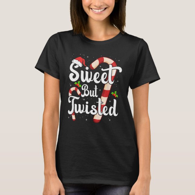 Camiseta Dulces pero torcidos Navidades graciosos de Candy  (Anverso)