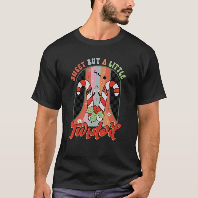 Camiseta Dulces Pero Un Poco Twisted Navidades Retro Vibes  (Anverso)
