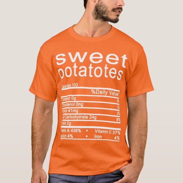 Camiseta dulces potatotes Nutrición Hechos Graciosos Acción (Anverso)