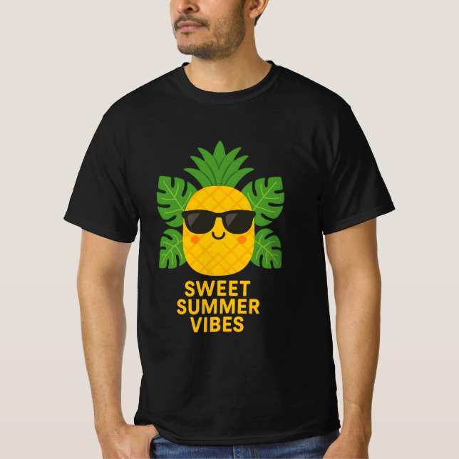 Camiseta Dulces vibraciones de verano: Chill de piña (Anverso)