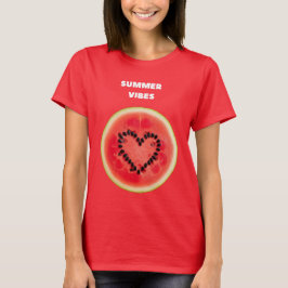 Camiseta Dulces vibraciones de verano - Corazón de sandía