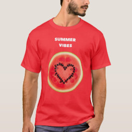 Camiseta Dulces vibraciones de verano - Corazón de sandía