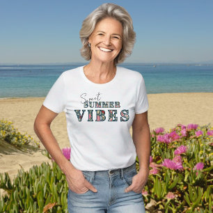 Camiseta Dulces vibraciones de verano - Tipografía floral