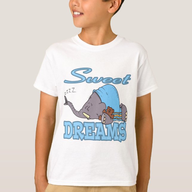 Camiseta dulces y lindos sueños elefante durmiente (Anverso)
