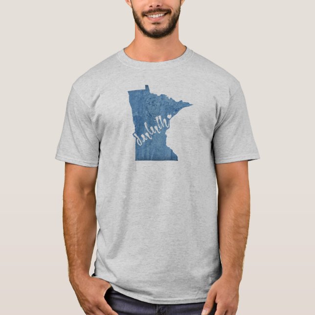 Camiseta Duluth Minnesota Grano de madera (Anverso)