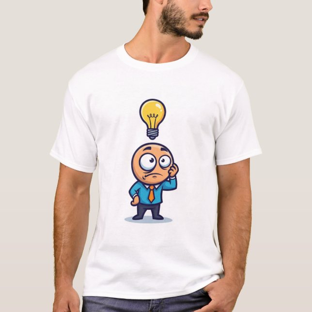 Camiseta Dum Dum Funny crazy guy thinking Wtf & got idea (Anverso)