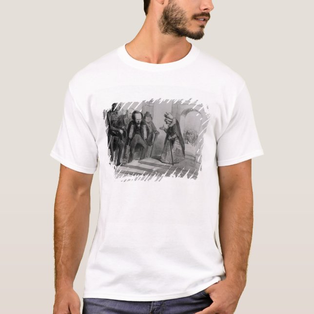 Camiseta Dumas, Hugo y Balzac buscando su admisión (Anverso)