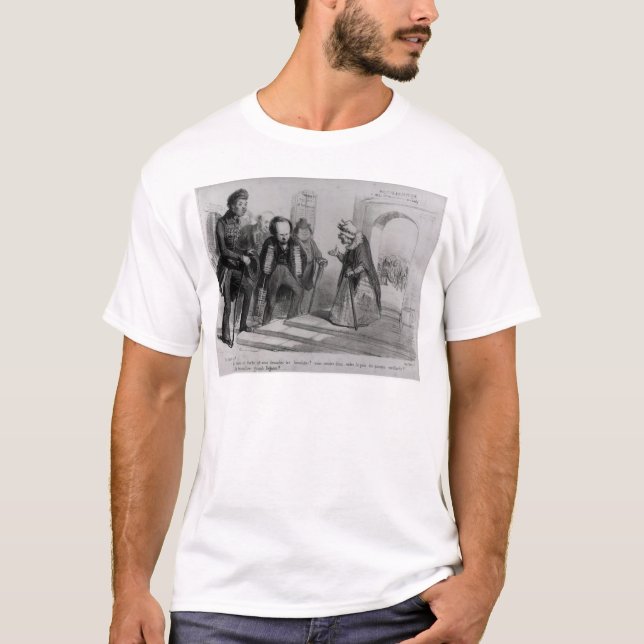 Camiseta Dumas, Hugo y Balzac buscando su admisión (Anverso)