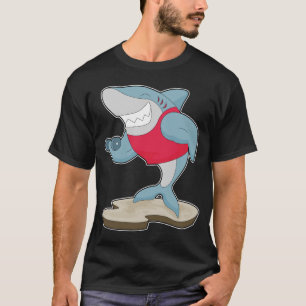 Camiseta Dumbbell de la construcción de carros de tiburón