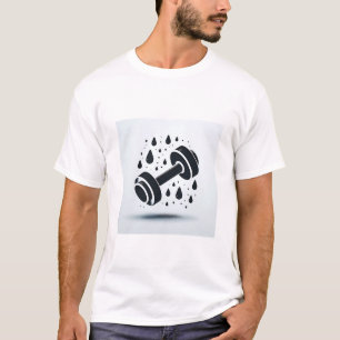 Camiseta Dumbbell Minimalista y Gotitas de Sudor Motivación