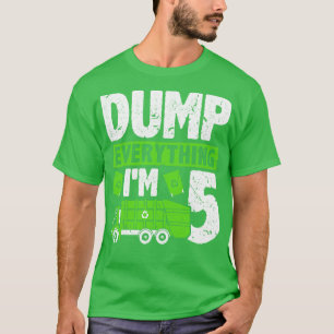 Camiseta Dump Everything Im 5 Kids Boys Garbage Truck Birth