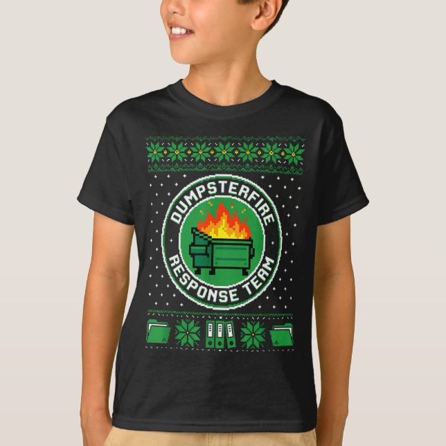 Camiseta Dumpster Fire Resnse Team Funny Office Holiday Xel (Anverso)