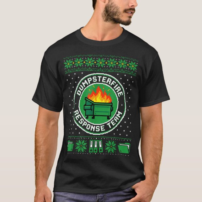 Camiseta Dumpster Fire Resnse Team Funny Office Holiday Xel (Anverso)
