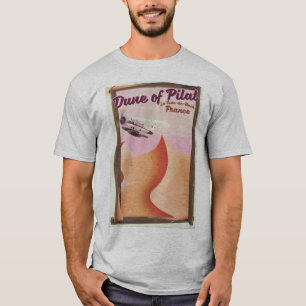 Camiseta Duna de Pilat, carteles vintage de viaje a Francia