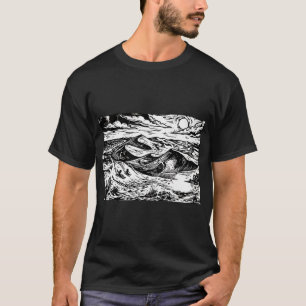 Camiseta Dunas de arena de Lancelin estilo grabado en mader