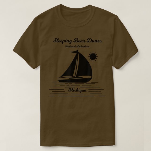 Camiseta Dunas de oso dormido Michigan Sailboat (Diseño del anverso)