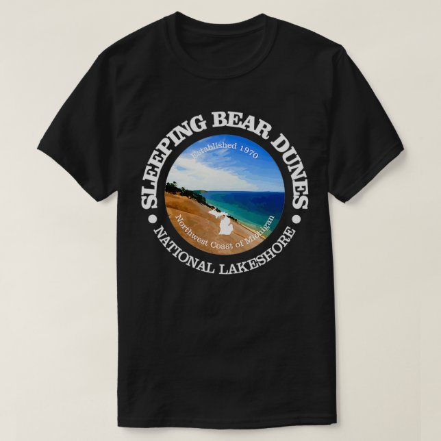 Camiseta Dunas de oso durmiente divertidas en el lago nacio (Diseño del anverso)