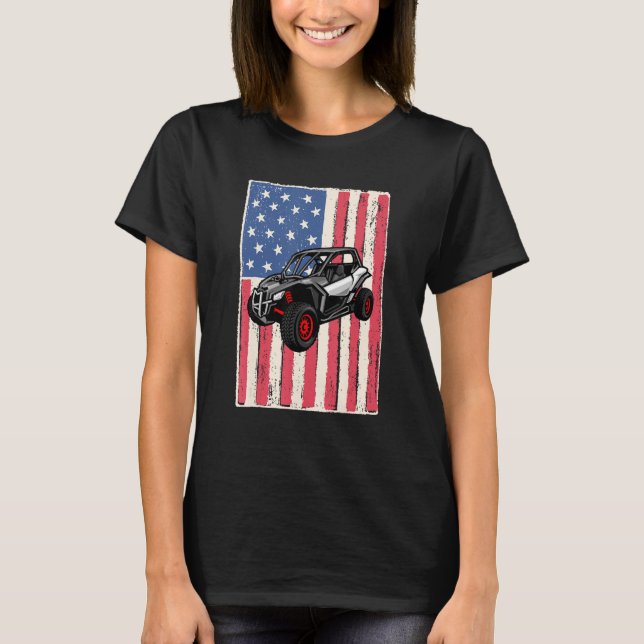 Camiseta Dune buggy para hombres bandera estadounidense pat (Anverso)