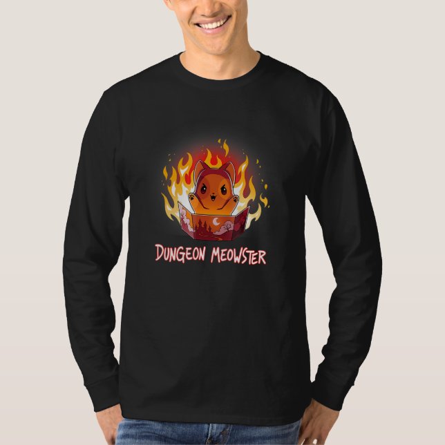 Camiseta Dungeon Meowster Cat DM Role Player RPG Tabletop (Anverso)