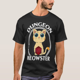 Camiseta Dungeon Meowster D20 Dice Pen & Papel juego RP