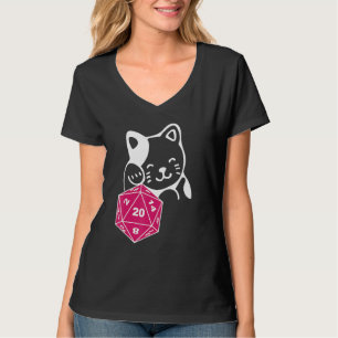 Camiseta Dungeon Meowster D20 tablero de dados Bolígrafo y