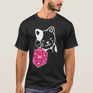 Camiseta Dungeon Meowster D20 tablero de dados Bolígrafo y