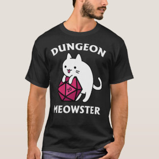 Camiseta Dungeon Meowster - DnD Dungeon Master Cat con D20