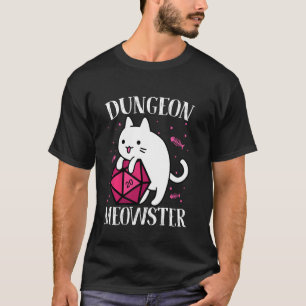 Camiseta Dungeon Meowster Funny Dnd Gamer Cat D20