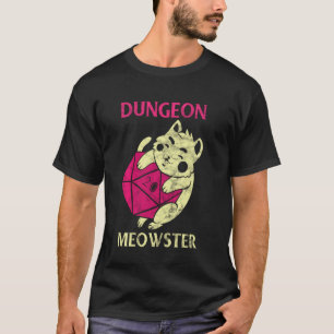 Camiseta Dungeon Meowster Gamer Geek Cat Introvert