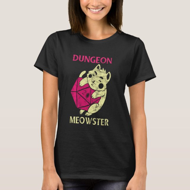 Camiseta Dungeon Meowster Gamer Geek Cat Introvert (Anverso)