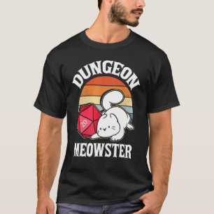Camiseta Dungeon Meowster Nerdy D20 Dice Nerd Kitten Cat Rp