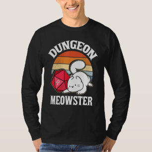 Camiseta Dungeon Meowster Nerdy D20 Dice Nerd Kitten Cat Rp