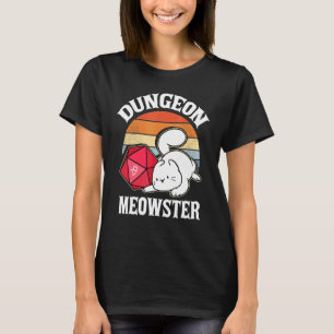 Camiseta Dungeon Meowster Nerdy D20 Dice Nerd Kitten Cat Rp