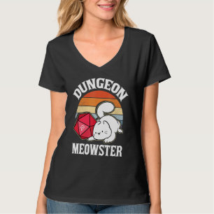 Camiseta Dungeon Meowster Nerdy D20 Dice Nerd Kitten Cat Rp