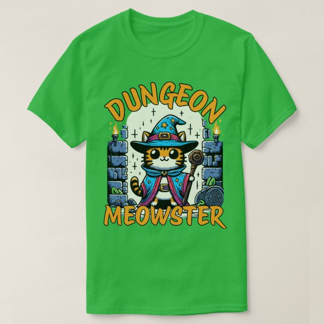Camiseta Dungeon Meowster Rolling Dungeon Master Cat (Diseño del anverso)