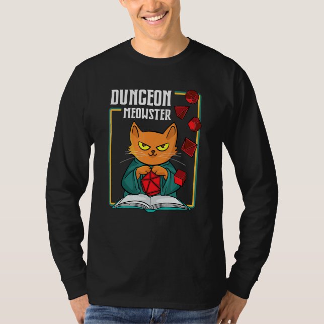 Camiseta Dungeon Meowster Rpg Tabletop Juego Dm Juego de ro (Anverso)