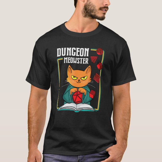 Camiseta Dungeon Meowster Rpg Tabletop Juego Dm Juego de ro (Anverso)