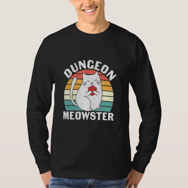 Camiseta Dungeon Meowster Rpg Tabletop Juego Dm Juego de ro (Anverso)