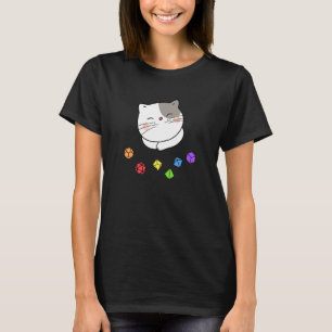Camiseta Dungeon Meowster Y Nerdy Cat Polyhedral Dice Set