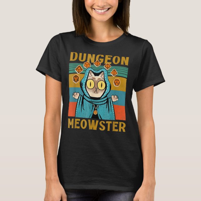 Camiseta Dungeon Warriors Meowster RPG Tabletop Gaming DM R (Anverso)