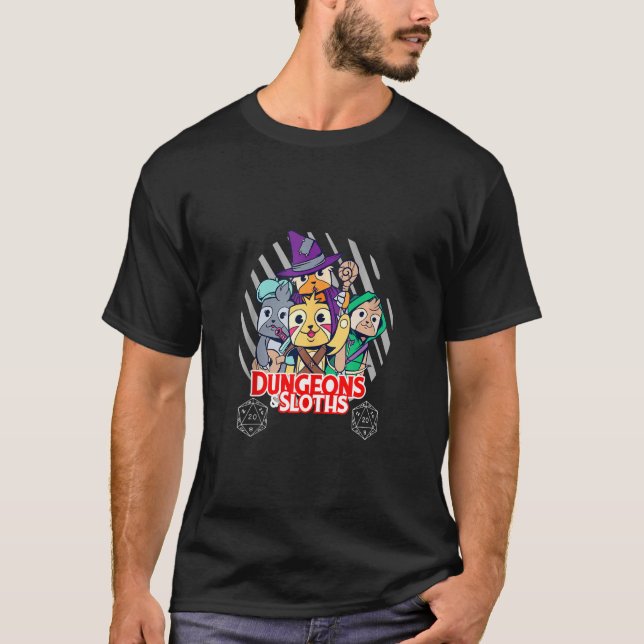 Camiseta Dungeons And Sloths Funny Tabletop Gamer Rpg Parod (Anverso)