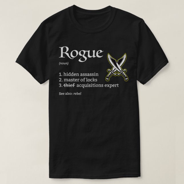Camiseta Dungeons de definición de clase rebelde y dragones (Diseño del anverso)