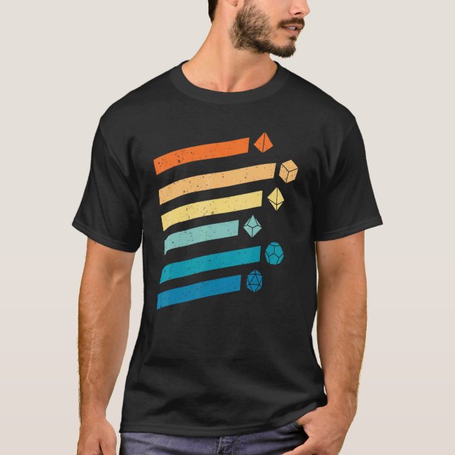Camiseta Dungeons Dice D20 Dragones Retro D20 Rpg (Anverso)