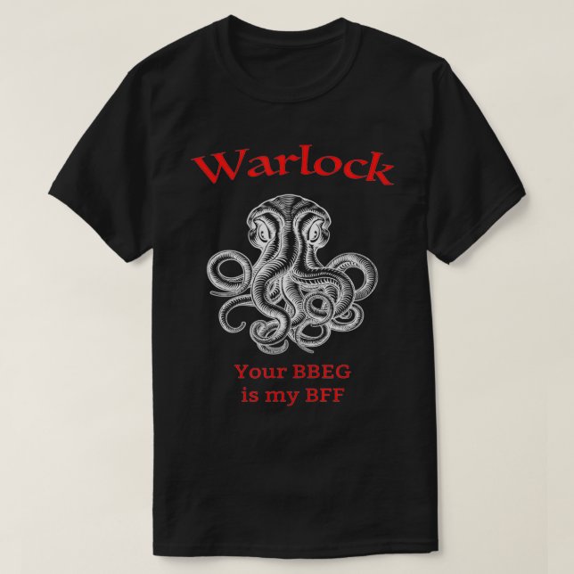 Camiseta Dungeons y dragones RPG de clase Warlock (Diseño del anverso)
