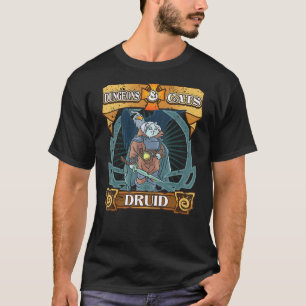 Camiseta Dungeons Y Gatos Druid Gatos Gatitos Dice Nerd Rpg